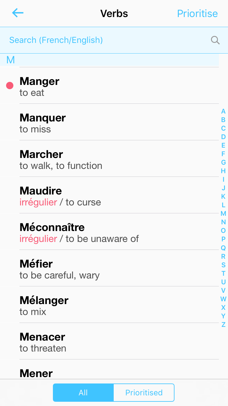 French Verb Conjugation App